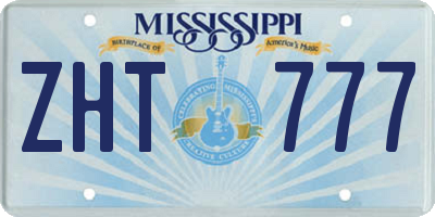 MS license plate ZHT777
