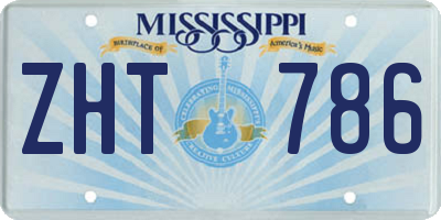 MS license plate ZHT786
