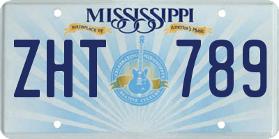 MS license plate ZHT789