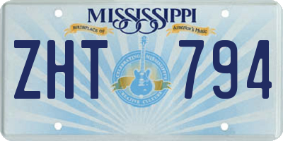 MS license plate ZHT794