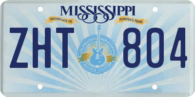 MS license plate ZHT804
