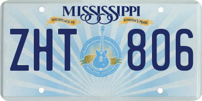MS license plate ZHT806
