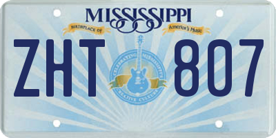 MS license plate ZHT807