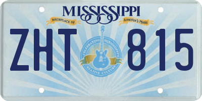 MS license plate ZHT815
