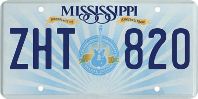 MS license plate ZHT820