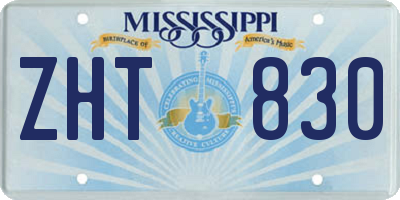 MS license plate ZHT830