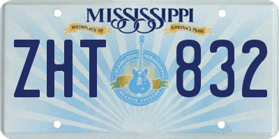 MS license plate ZHT832