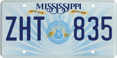 MS license plate ZHT835