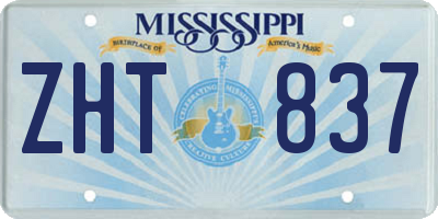 MS license plate ZHT837