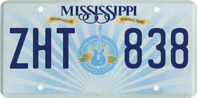 MS license plate ZHT838