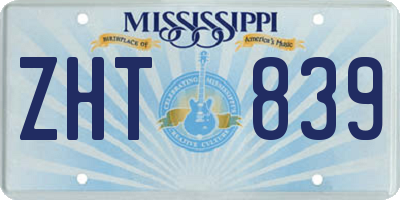 MS license plate ZHT839