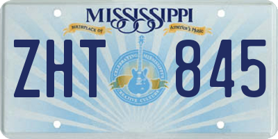 MS license plate ZHT845