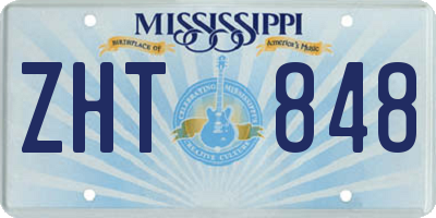 MS license plate ZHT848