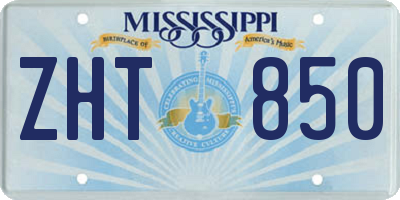 MS license plate ZHT850