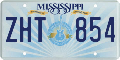 MS license plate ZHT854