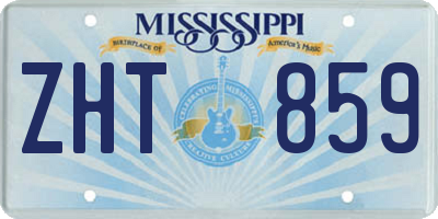 MS license plate ZHT859