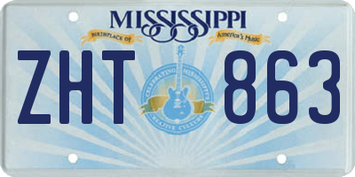 MS license plate ZHT863