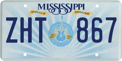 MS license plate ZHT867