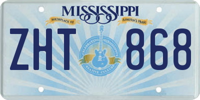 MS license plate ZHT868