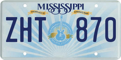 MS license plate ZHT870