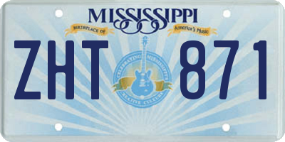 MS license plate ZHT871
