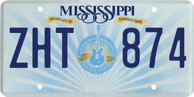 MS license plate ZHT874