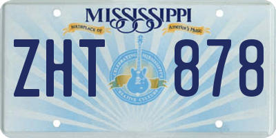 MS license plate ZHT878