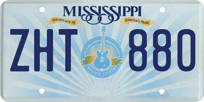 MS license plate ZHT880