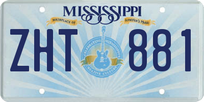 MS license plate ZHT881