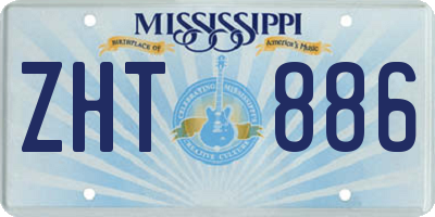 MS license plate ZHT886