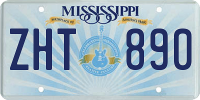 MS license plate ZHT890
