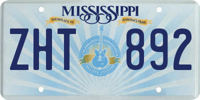 MS license plate ZHT892