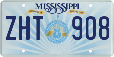 MS license plate ZHT908