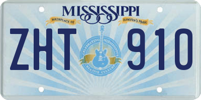 MS license plate ZHT910