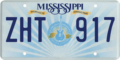 MS license plate ZHT917