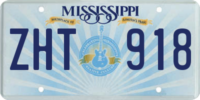 MS license plate ZHT918