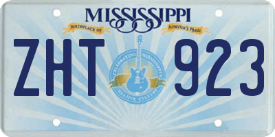 MS license plate ZHT923