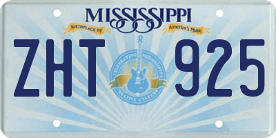 MS license plate ZHT925