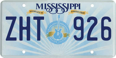 MS license plate ZHT926