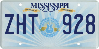 MS license plate ZHT928