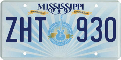MS license plate ZHT930