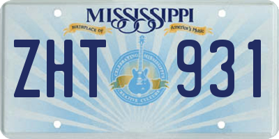 MS license plate ZHT931