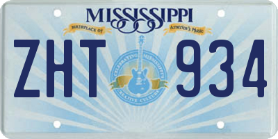 MS license plate ZHT934