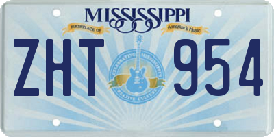MS license plate ZHT954