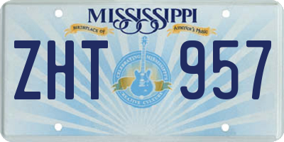 MS license plate ZHT957