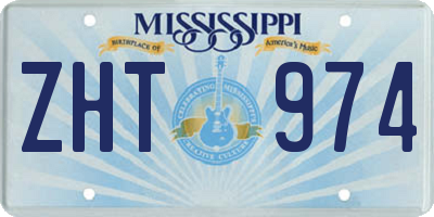 MS license plate ZHT974