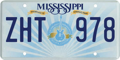 MS license plate ZHT978