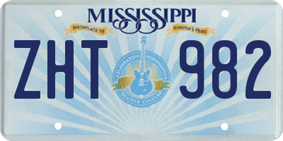 MS license plate ZHT982
