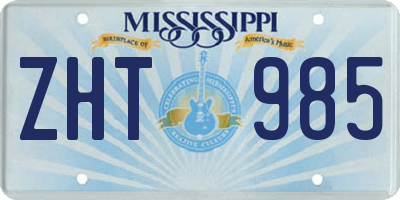 MS license plate ZHT985