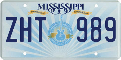 MS license plate ZHT989